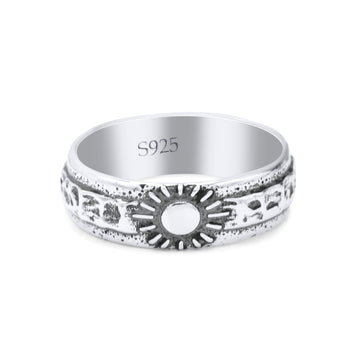 Classic Sun Trending Oxidized Band Thumb Ring